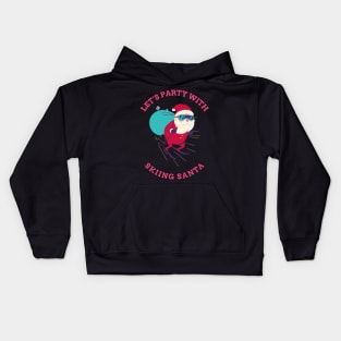 Let's Party with Skiing Santa Kids Hoodie